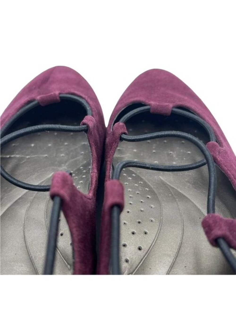 RTL ARRAY Echo Wedge Slip-On Ballet Shoes - Wine Suede Leather- Size 7.5 - Picture 11 of 14